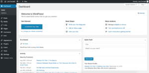 Screenshot of a WordPress Dashboard