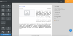 Screenshot of Weebly's blogging interface